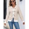 imageDisamer Womens 2025 Knit Cardigan Sweaters Fall Clothes Long Sleeve Fashion Casual Y2k Tie Open Front Cropped JacketsApricot