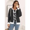 imageDisamer Womens 2025 Knit Cardigan Sweaters Fall Clothes Long Sleeve Fashion Casual Y2k Tie Open Front Cropped JacketsBlack
