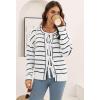imageDisamer Womens 2025 Knit Cardigan Sweaters Fall Clothes Long Sleeve Fashion Casual Y2k Tie Open Front Cropped JacketsLine White