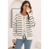 imageDisamer Womens 2025 Knit Cardigan Sweaters Fall Clothes Long Sleeve Fashion Casual Y2k Tie Open Front Cropped JacketsStripe Apricot