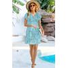 imageDisamer Womens Casual Dresses Short Sleeve Summer Dresses 2025 Boho Floral Beach Sundresses Spring ALine Dress with PocketsDewdrop Blue