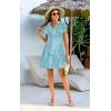 imageDisamer Womens Casual Dresses Short Sleeve Summer Dresses 2025 Boho Floral Beach Sundresses Spring ALine Dress with PocketsDewdrop Blue