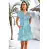 imageDisamer Womens Casual Dresses Short Sleeve Summer Dresses 2025 Boho Floral Beach Sundresses Spring ALine Dress with PocketsDewdrop Blue