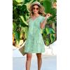 imageDisamer Womens Casual Dresses Short Sleeve Summer Dresses 2025 Boho Floral Beach Sundresses Spring ALine Dress with PocketsDewdrop Green