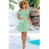 imageDisamer Womens Casual Dresses Short Sleeve Summer Dresses 2025 Boho Floral Beach Sundresses Spring ALine Dress with PocketsDewdrop Green