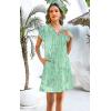 imageDisamer Womens Casual Dresses Short Sleeve Summer Dresses 2025 Boho Floral Beach Sundresses Spring ALine Dress with PocketsDewdrop Green