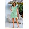 imageDisamer Womens Casual Dresses Short Sleeve Summer Dresses 2025 Boho Floral Beach Sundresses Spring ALine Dress with PocketsDewdrop Green