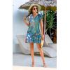 imageDisamer Womens Casual Dresses Short Sleeve Summer Dresses 2025 Boho Floral Beach Sundresses Spring ALine Dress with PocketsDewdrop Paint