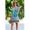 imageDisamer Womens Casual Dresses Short Sleeve Summer Dresses 2025 Boho Floral Beach Sundresses Spring ALine Dress with PocketsFloral Blue