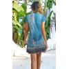 imageDisamer Womens Casual Dresses Short Sleeve Summer Dresses 2025 Boho Floral Beach Sundresses Spring ALine Dress with PocketsFloral Blue