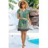 imageDisamer Womens Casual Dresses Short Sleeve Summer Dresses 2025 Boho Floral Beach Sundresses Spring ALine Dress with PocketsFloral Green