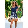 imageDisamer Womens Casual Dresses Short Sleeve Summer Dresses 2025 Boho Floral Beach Sundresses Spring ALine Dress with PocketsFloral Navy