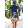imageDisamer Womens Casual Dresses Short Sleeve Summer Dresses 2025 Boho Floral Beach Sundresses Spring ALine Dress with PocketsFloral Navy