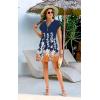 imageDisamer Womens Casual Dresses Short Sleeve Summer Dresses 2025 Boho Floral Beach Sundresses Spring ALine Dress with PocketsFloral Navy