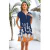imageDisamer Womens Casual Dresses Short Sleeve Summer Dresses 2025 Boho Floral Beach Sundresses Spring ALine Dress with PocketsFloral Navy
