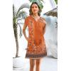 imageDisamer Womens Casual Dresses Short Sleeve Summer Dresses 2025 Boho Floral Beach Sundresses Spring ALine Dress with PocketsFloral Orange