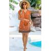 imageDisamer Womens Casual Dresses Short Sleeve Summer Dresses 2025 Boho Floral Beach Sundresses Spring ALine Dress with PocketsFloral Orange