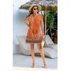 imageDisamer Womens Casual Dresses Short Sleeve Summer Dresses 2025 Boho Floral Beach Sundresses Spring ALine Dress with PocketsFloral Orange