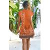 imageDisamer Womens Casual Dresses Short Sleeve Summer Dresses 2025 Boho Floral Beach Sundresses Spring ALine Dress with PocketsFloral Orange