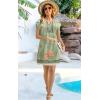 imageDisamer Womens Casual Dresses Short Sleeve Summer Dresses 2025 Boho Floral Beach Sundresses Spring ALine Dress with PocketsFloral Peony