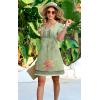 imageDisamer Womens Casual Dresses Short Sleeve Summer Dresses 2025 Boho Floral Beach Sundresses Spring ALine Dress with PocketsFloral Peony
