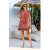 imageDisamer Womens Casual Dresses Short Sleeve Summer Dresses 2025 Boho Floral Beach Sundresses Spring ALine Dress with PocketsFloral Red