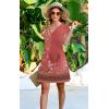 imageDisamer Womens Casual Dresses Short Sleeve Summer Dresses 2025 Boho Floral Beach Sundresses Spring ALine Dress with PocketsFloral Red