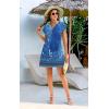 imageDisamer Womens Casual Dresses Short Sleeve Summer Dresses 2025 Boho Floral Beach Sundresses Spring ALine Dress with PocketsFloral Royal Blue