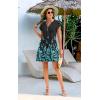 imageDisamer Womens Casual Dresses Short Sleeve Summer Dresses 2025 Boho Floral Beach Sundresses Spring ALine Dress with PocketsLeaf Green