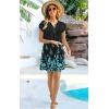 imageDisamer Womens Casual Dresses Short Sleeve Summer Dresses 2025 Boho Floral Beach Sundresses Spring ALine Dress with PocketsLeaf Green
