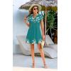 imageDisamer Womens Casual Dresses Short Sleeve Summer Dresses 2025 Boho Floral Beach Sundresses Spring ALine Dress with PocketsLeaf Light Green