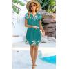 imageDisamer Womens Casual Dresses Short Sleeve Summer Dresses 2025 Boho Floral Beach Sundresses Spring ALine Dress with PocketsLeaf Light Green