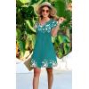 imageDisamer Womens Casual Dresses Short Sleeve Summer Dresses 2025 Boho Floral Beach Sundresses Spring ALine Dress with PocketsLeaf Light Green