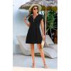 imageDisamer Womens Casual Dresses Short Sleeve Summer Dresses 2025 Boho Floral Beach Sundresses Spring ALine Dress with PocketsPure Black