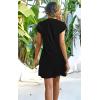 imageDisamer Womens Casual Dresses Short Sleeve Summer Dresses 2025 Boho Floral Beach Sundresses Spring ALine Dress with PocketsPure Black