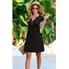 imageDisamer Womens Casual Dresses Short Sleeve Summer Dresses 2025 Boho Floral Beach Sundresses Spring ALine Dress with PocketsPure Black