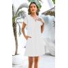 imageDisamer Womens Casual Dresses Short Sleeve Summer Dresses 2025 Boho Floral Beach Sundresses Spring ALine Dress with PocketsPure White