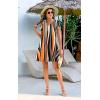 imageDisamer Womens Casual Dresses Short Sleeve Summer Dresses 2025 Boho Floral Beach Sundresses Spring ALine Dress with PocketsStriped Orange