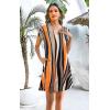 imageDisamer Womens Casual Dresses Short Sleeve Summer Dresses 2025 Boho Floral Beach Sundresses Spring ALine Dress with PocketsStriped Orange