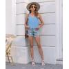 imageDisamer Womens Tank Tops 2025 Loose Fit Casual Summer Spaghetti Strap Trendy Spring Cute Lace Sleeveless T ShirtsB Blue