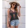 imageDisamer Womens Tank Tops 2025 Loose Fit Casual Summer Spaghetti Strap Trendy Spring Cute Lace Sleeveless T ShirtsFlower Black