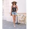 imageDisamer Womens Tank Tops 2025 Loose Fit Casual Summer Spaghetti Strap Trendy Spring Cute Lace Sleeveless T ShirtsFlower Black