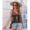 imageDisamer Womens Tank Tops 2025 Loose Fit Casual Summer Spaghetti Strap Trendy Spring Cute Lace Sleeveless T ShirtsFlower Black