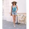 imageDisamer Womens Tank Tops 2025 Loose Fit Casual Summer Spaghetti Strap Trendy Spring Cute Lace Sleeveless T ShirtsFlower Blue