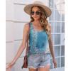 imageDisamer Womens Tank Tops 2025 Loose Fit Casual Summer Spaghetti Strap Trendy Spring Cute Lace Sleeveless T ShirtsFlower Blue