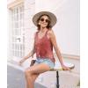 imageDisamer Womens Tank Tops 2025 Loose Fit Casual Summer Spaghetti Strap Trendy Spring Cute Lace Sleeveless T ShirtsFlower Red