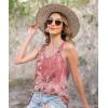 imageDisamer Womens Tank Tops 2025 Loose Fit Casual Summer Spaghetti Strap Trendy Spring Cute Lace Sleeveless T ShirtsFlower Red