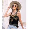 imageDisamer Womens Tank Tops 2025 Loose Fit Casual Summer Spaghetti Strap Trendy Spring Cute Lace Sleeveless T ShirtsFlower Vine Black
