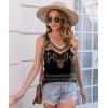 imageDisamer Womens Tank Tops 2025 Loose Fit Casual Summer Spaghetti Strap Trendy Spring Cute Lace Sleeveless T ShirtsFlower Vine Black