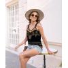 imageDisamer Womens Tank Tops 2025 Loose Fit Casual Summer Spaghetti Strap Trendy Spring Cute Lace Sleeveless T ShirtsFlower Vine Black
